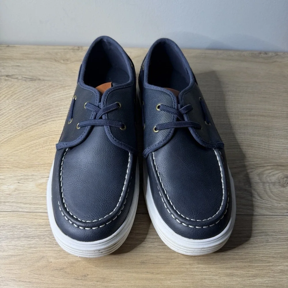 Bruno Marc Boys Navy Blue Boat Shoes SBLS2336K Slip On Loafers Moc Toe Big Kid 5